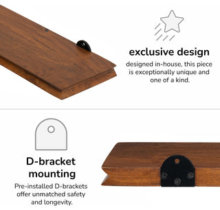Hamish Wall Mounted Shelves, Walnut, 24"