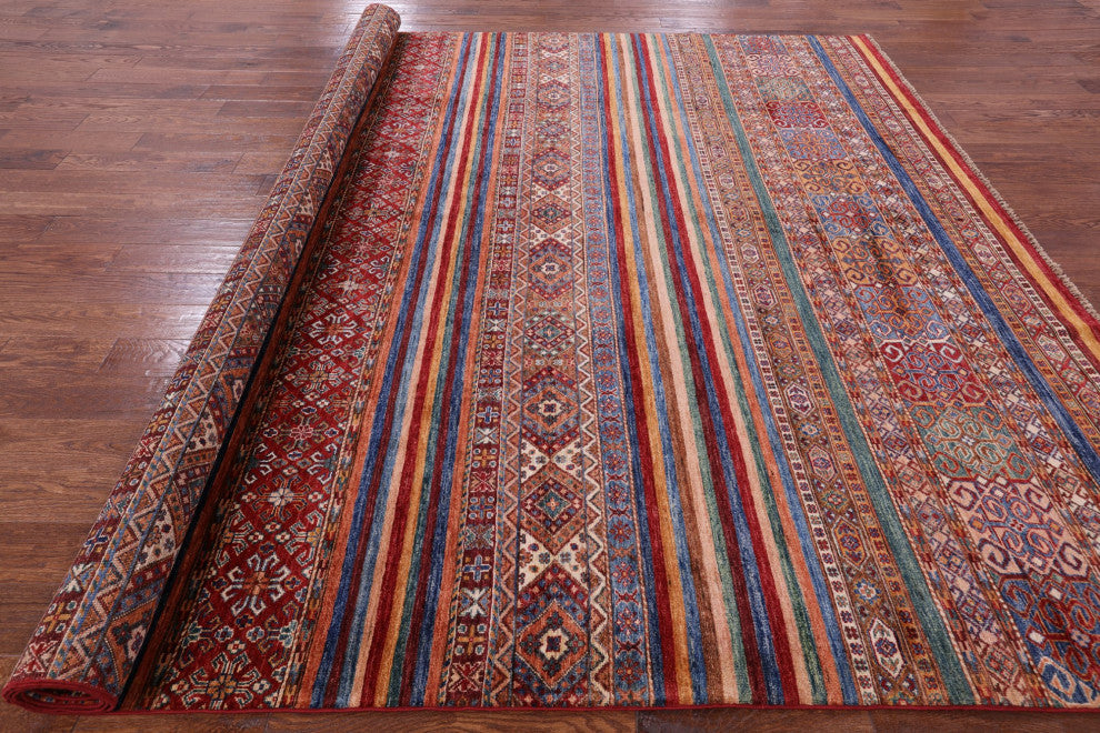 Khorjin Super Kazak Hand-Knotted Wool Rug 9' 2" X 11' 11" Q5237