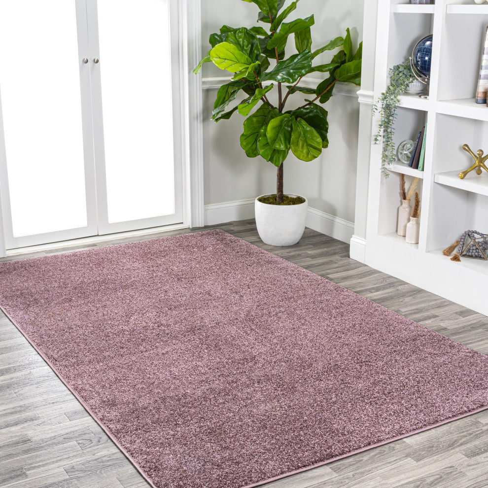 Haze Solid Low-Pile Light Purple 12 ft. x 15 ft. Area Rug