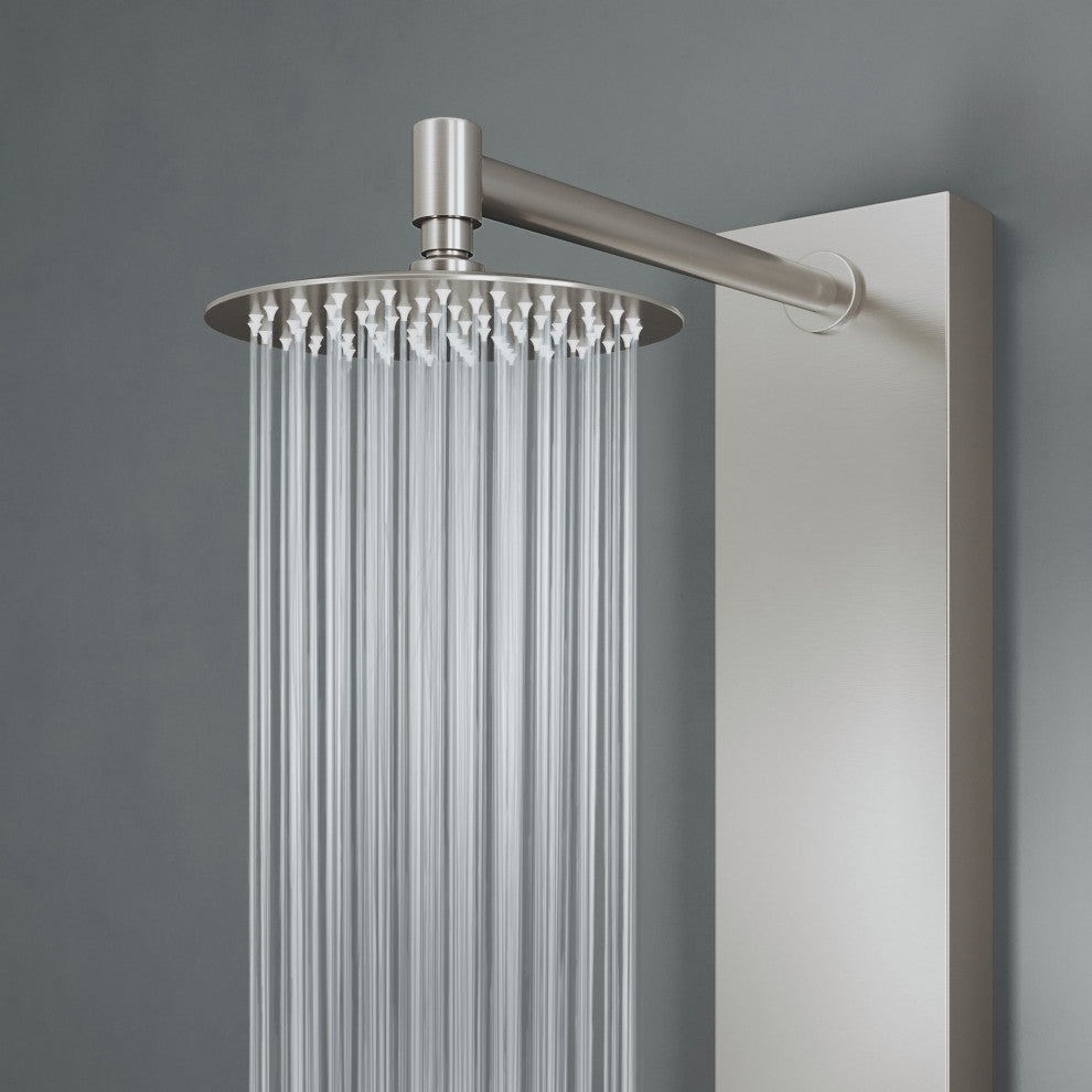 Ellington 59" H x 6" W 4-Jet Shower Panel with Round Shower Head, Stainless Steel