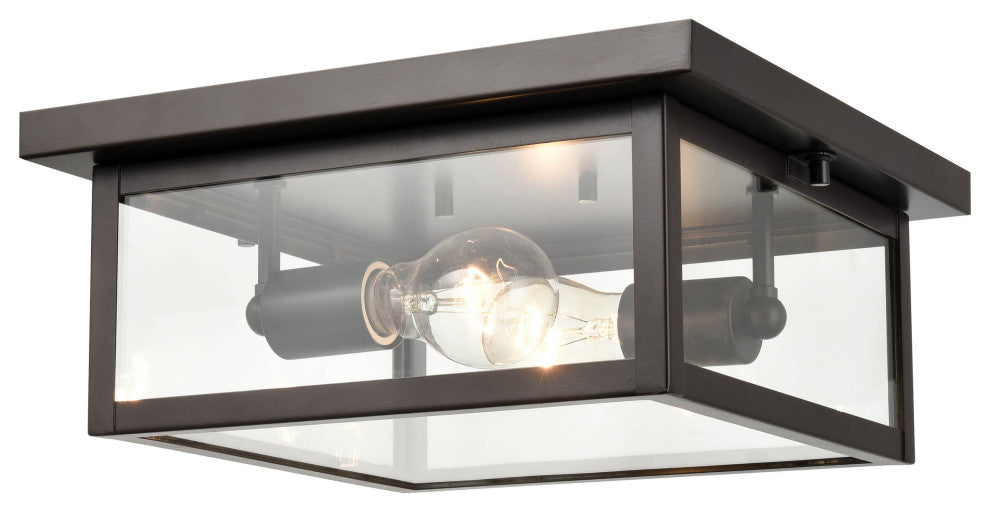 2 Light 12 in. Powder Coat Bronze Outdoor
