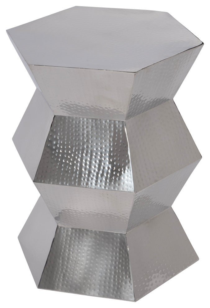 Renzo 16" W Stainless Steel Modern End Table