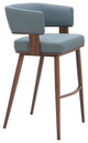 Poise Barstool, Set of 2, Blue/Walnut