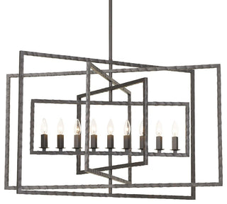 Crystorama Capri 9-Light Raw Steel Chandelier
