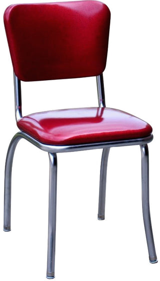Retro Home Upholstered Dining Chair, Glitter Sparkle Red