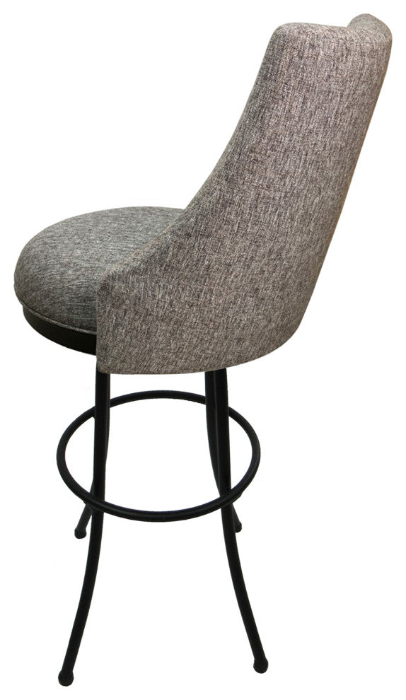 Melisima Swivel Counter 26" 30" or Extra Tall 34" Metal Bar Stool, Majave Gray Black, 34"