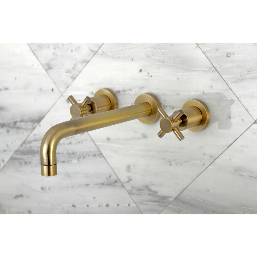 KS8023DX Two-Handle Wall Mount Tub Faucet, Antique Brass