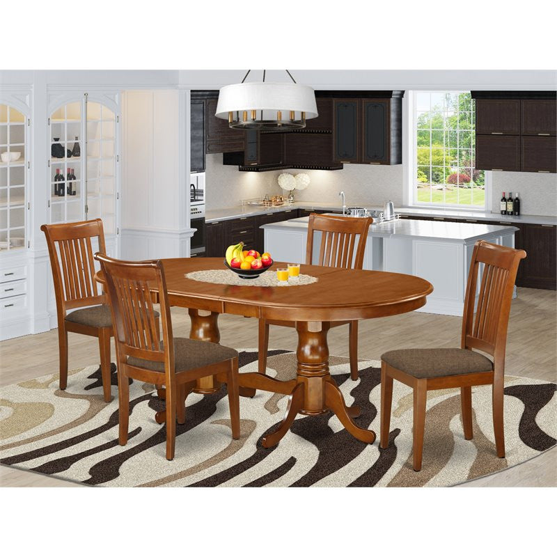 Plpo5-Sbr-C, 5-Piece Dining Room Set, Dining Table and 4 Dining Chairs