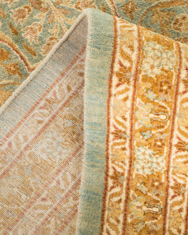 Mogul, One-of-a-Kind Hand-Knotted Runner Light Blue, 9'3"x18'2"