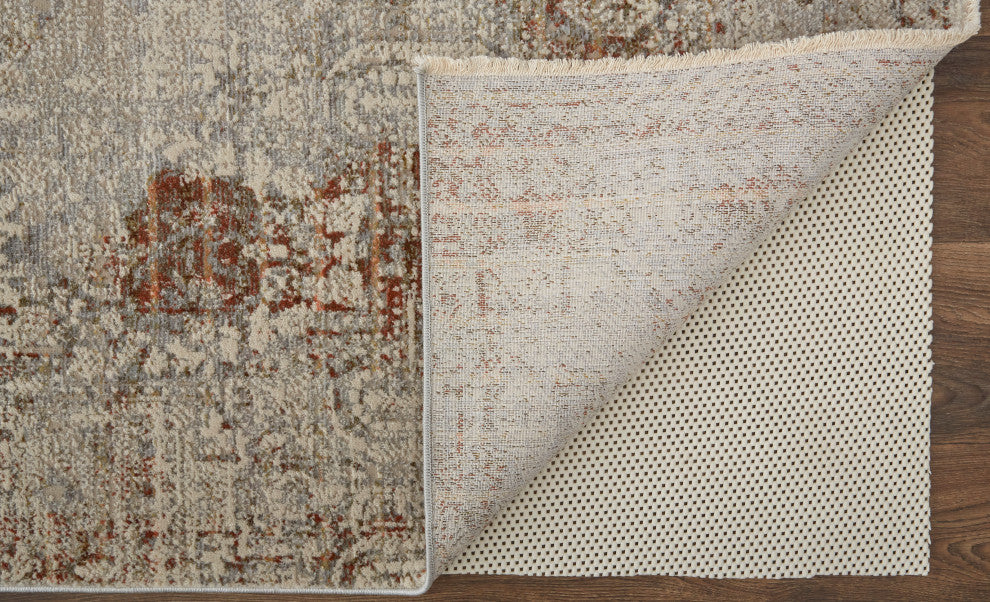 Weave & Wander Frencess Rug, Silver/Terracotta, 7'-10" x 9'-6" Rug