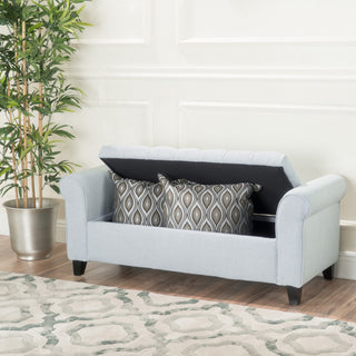 GDF Studio Keiko Contemporary Rolled Arm Fabric Storage Ottoman Bench