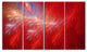 Mystic Red Thunder Sky, Abstract Canvas Art Print, 48"x28", 4 Panels