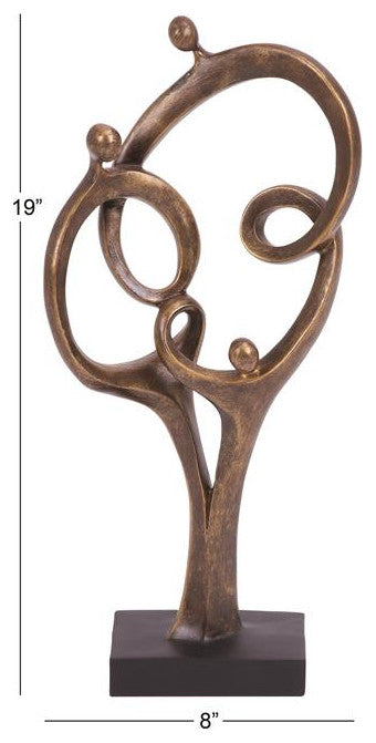 Brown Traditional People Sculpture, 8"x4"x19"