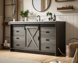 Home Living 60" Single Bathroom Vanity, Rustic Grey