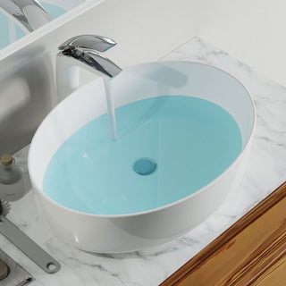 Dowell Ceramic Vessel Sink, Gloss White, Oval