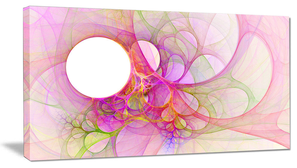 Light Pink Angel Wings on White, Abstract Wall Art Canvas, 32x16