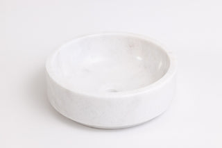 Natural Stone Vessel Bathroom Sink - Avalon Marble, Blanc