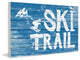 "Ski Trail" Painting Print on White Wood, 60"x40"