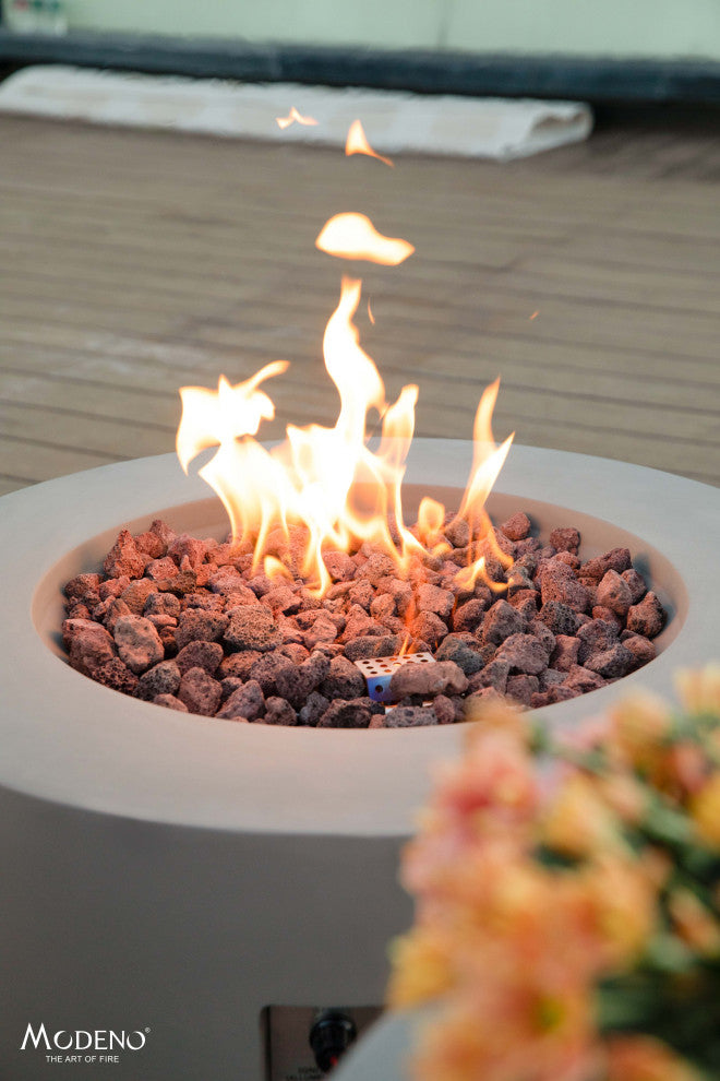 Waterford Round Gray Concrete 27" Natural Gas Fire Table by Modeno
