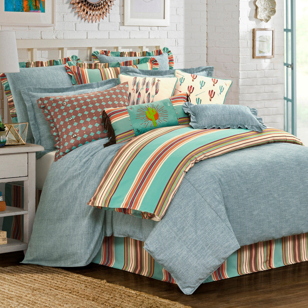 Serape Turquoise Bed Skirt, Full, 1PC