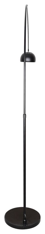 Leisuremod Arco Floor Lamp With Black Marble Base and Metal Lamp Shade, Black
