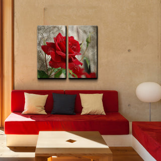 Roses are Red II Canvas Wall Art, 2-Piece Set