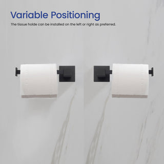 Cube 5-Piece Bathroom Hardware Set, Matte Black