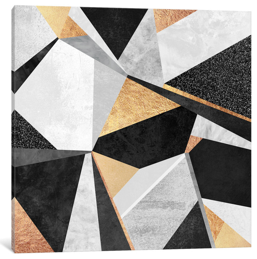 "Geometry Gold" by Elisabeth Fredriksson, Canvas Print, 18"x18"