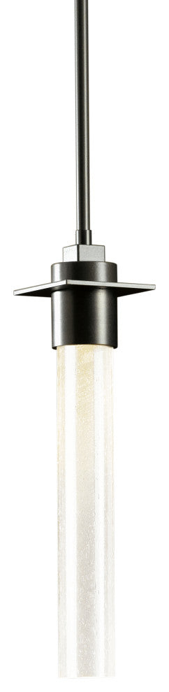 Airis Small Mini Pendant, Dark Smoke Finish, Seeded Clear Glass