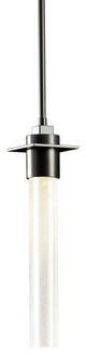 Airis Small Mini Pendant, Dark Smoke Finish, Seeded Clear Glass