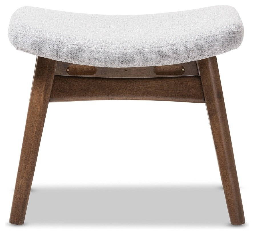 Modern Light Gray Fabric Upholstered Ottoman