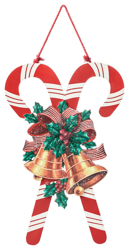 20"H Wooden Christmas Candy Cane Wall Decor