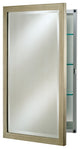 Afina Basix 16"x26" Single Door Medicine Cabinet, Brushed Silver