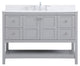 Tobias 48" Single Bathroom Vanity, Gray With Backsplash