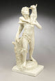 Resin Boy Carrying Lamb Figurine, Off white