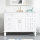 Solid Wood Bathroom Vanity with Quartz Top and cUPC Certified Sink, White, 48 Inch