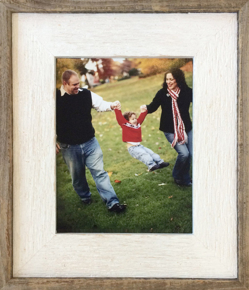 White Barnwood Picture Frame, Lighthouse Whitewash, 20"x30"