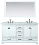 Newport White 72" Double Sink Bathroom Vanity, Mirror