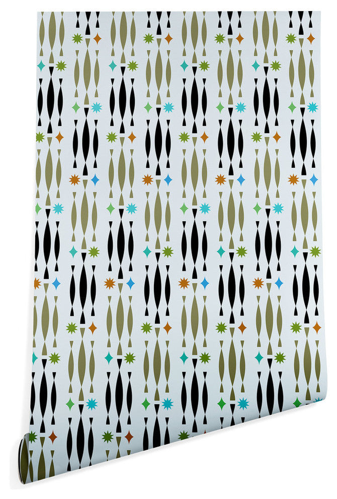 Deny Designs Andi Bird Beatnik Wallpaper, Blue, 2'x4'