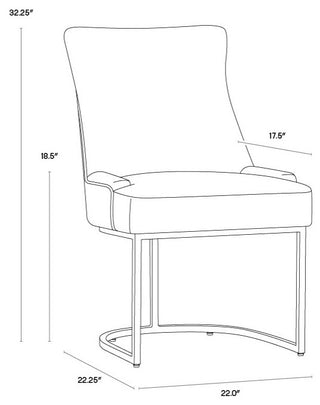 Florence Dining Chair, Piccolo Pebble, Set of 2