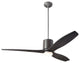 LeatherLuxe Fan, Graphite/Gray, 54" Ebony Blades With LED, Wall Control