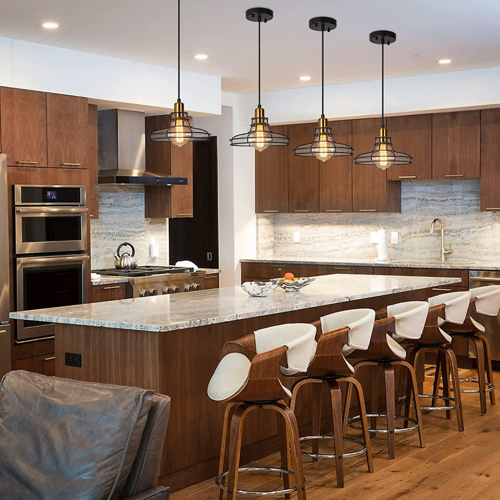 Rust Farmhouse Pendant Lighting Black Glass Pendant Lamp