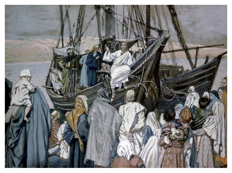 "Jesus Preaching on a Boat" Digital Paper Print by James Tissot, 24"x18"