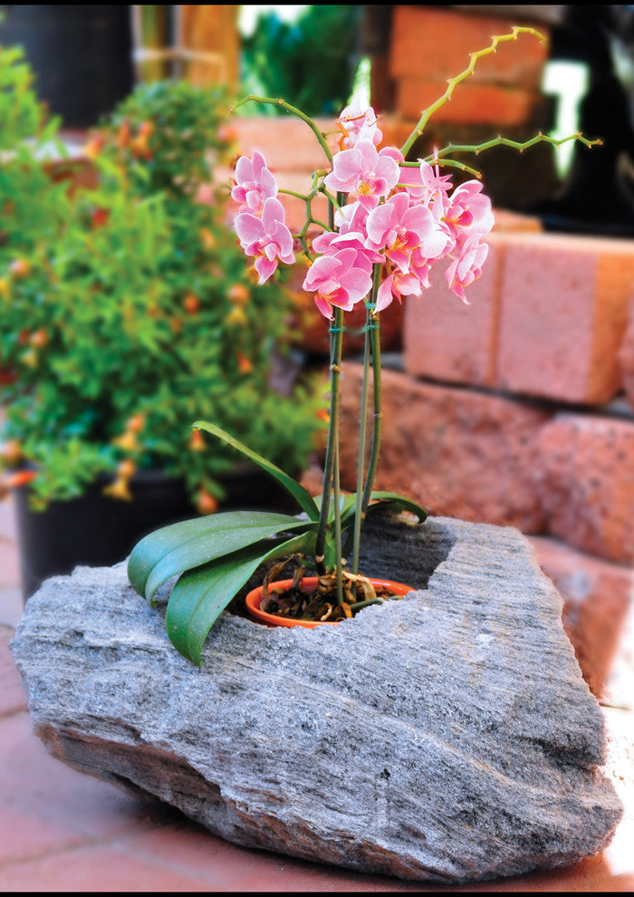 Sierra Artisan One Hole Planter, Silver Gray, Medium