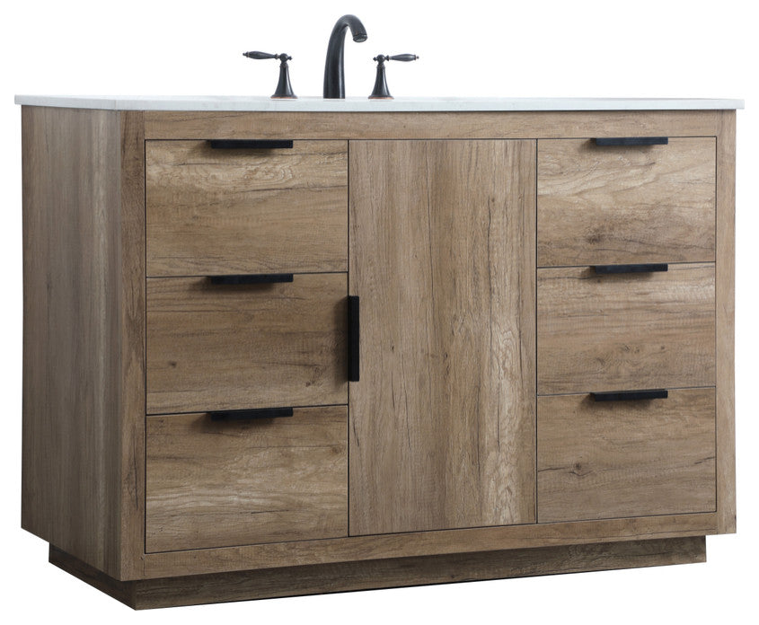 Bethany Single Bathroom Vanity, Natural Oak, 48"