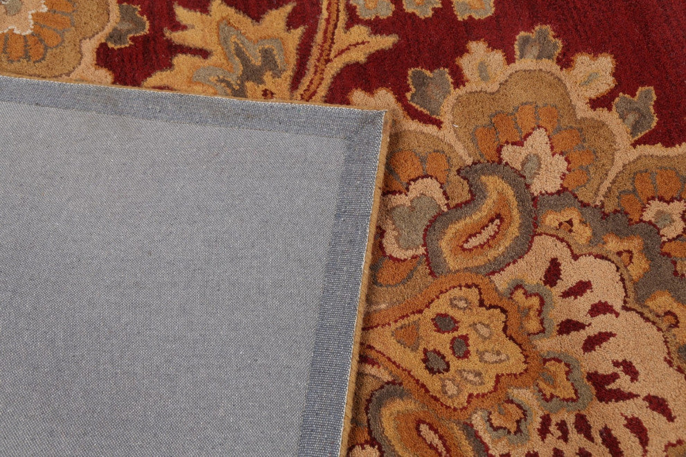 Red Floral Paisley Oriental Area Rug Hand-tufted Wool Carpet 9x12