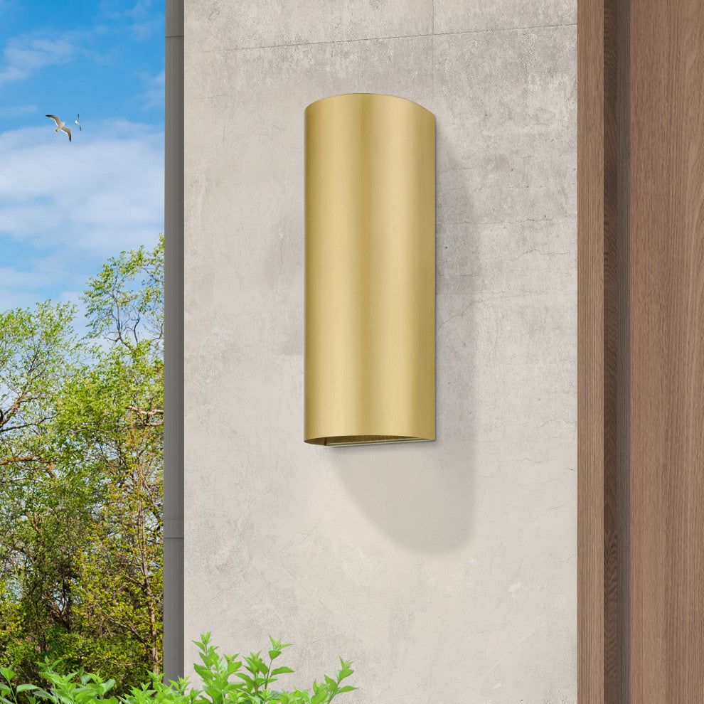 Bond 1 Light Satin Gold Outdoor/Indoor  ADA Large Sconce