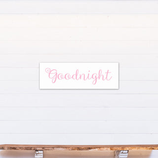 Goodnight 12"x36" Canvas Wall Art, Pink