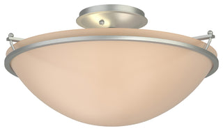 Plain Large Semi-Flush, Vintage Platinum Finish, Sand Glass