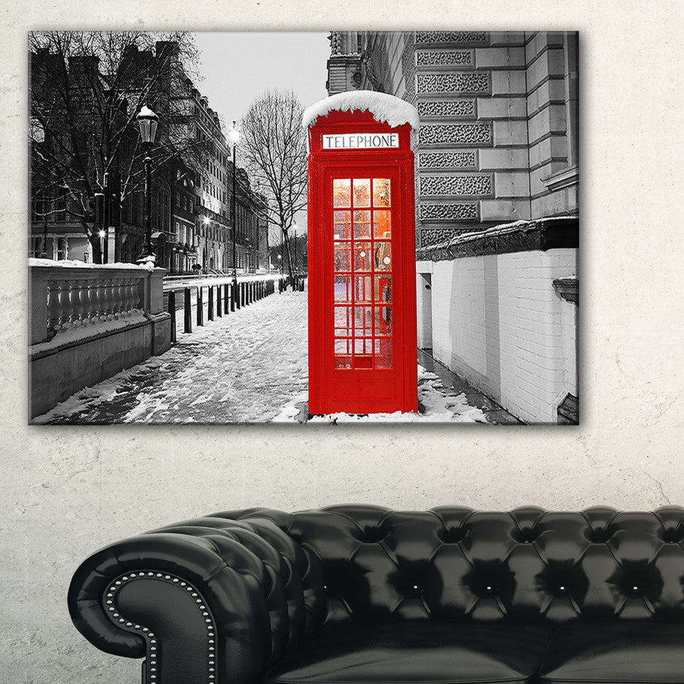 "Red London Telephone Booth" Cityscape Canvas Print40"x30"